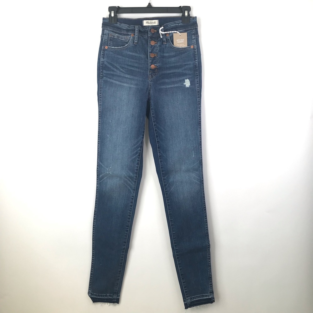 NWT Madewell 10” High Rise Button Front Distressed - Picture 2 of 7
